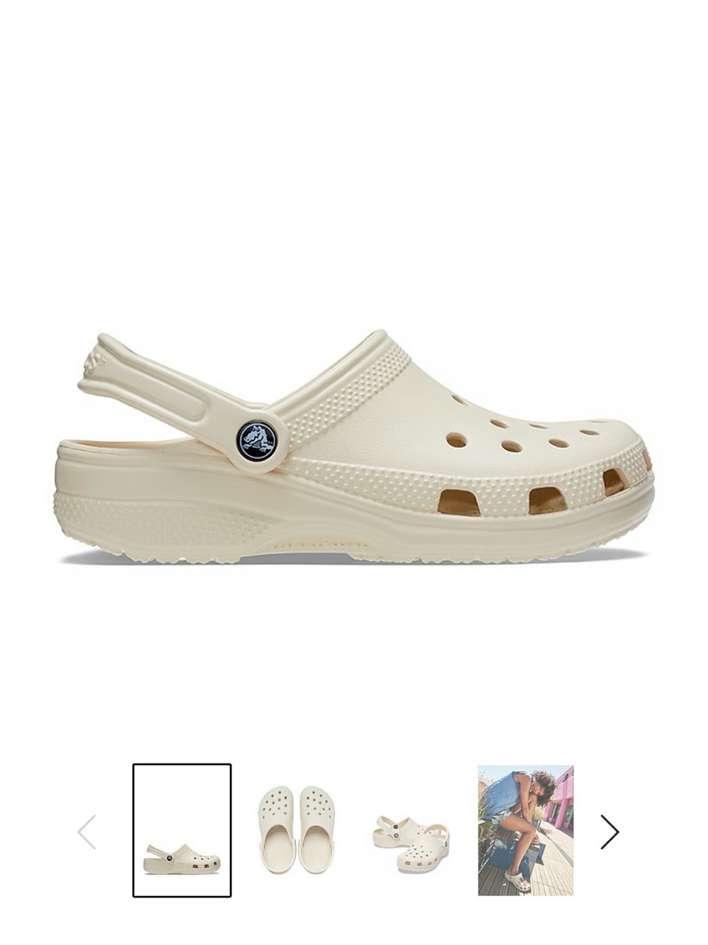 CROCS Classic Clog Sandals in Cream - Picture 3 of 9